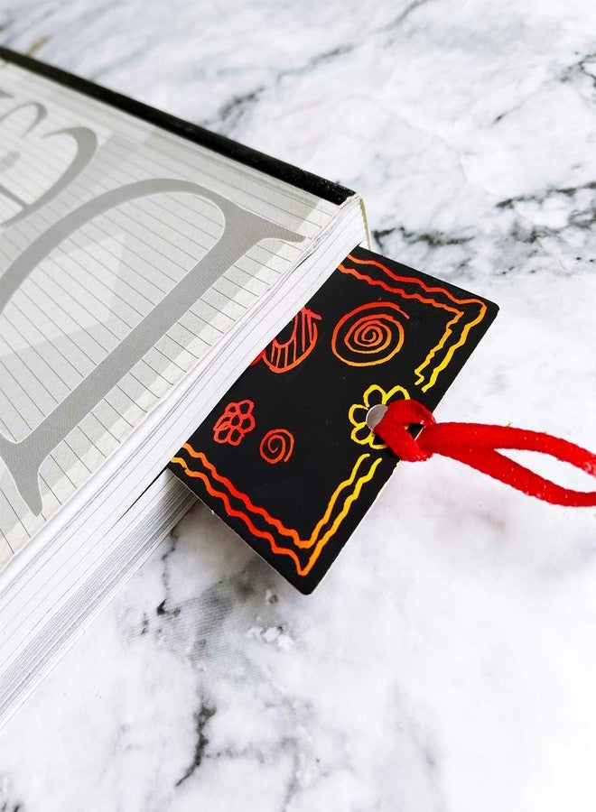 Supla 36 Set 2 Style Magic Scratch Rainbow Bookmarks Making Kit for Kids Students Party Favor Scratch Paper DIY Bookmarks Bulk with Scratching Tools Satin Ribbons for Classroom Activities - Image 4