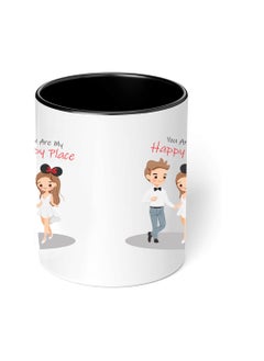 PRINTSHOP4ME Happy Valentine Day with a Black Two-Tone Coffee Mug - Perfect for Couples - Gift for Your Loved One - Gifts for Him Husband - Dad - Boyfriend on Valentines Day  - Image 4