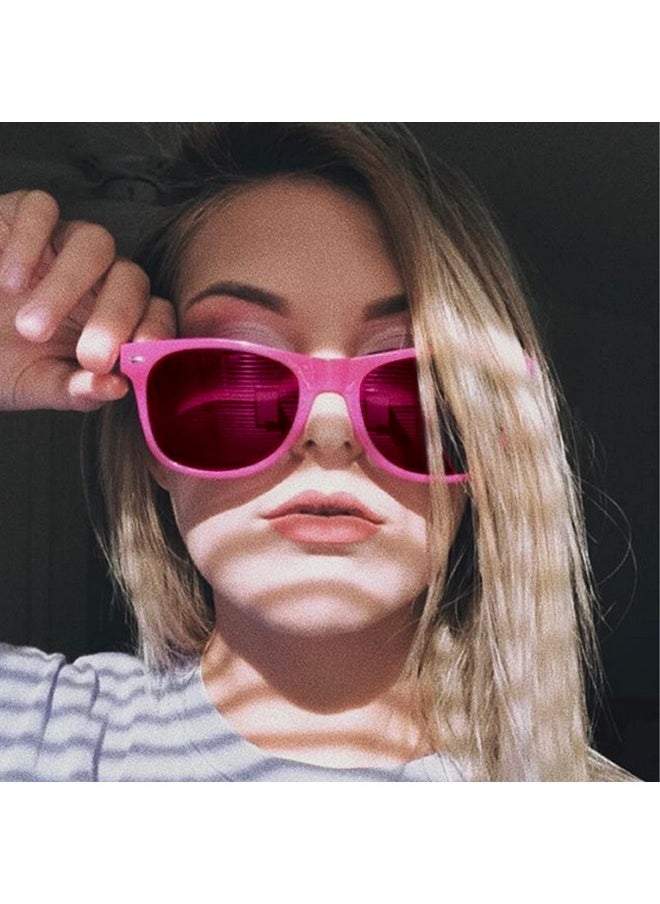Sunovelties 12 Pack Retro Neon Color Sunglasses Classic Jelly Lenses Horn Rimmed Men And Women Eyewear For Birthday Bachelorette Summer Vacation Parties  - Image 2