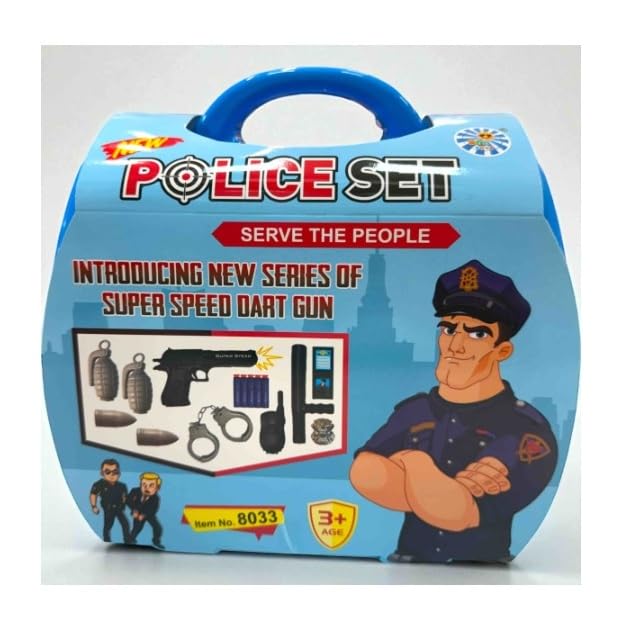 Eclet Police Playset Toy for Boys with Handcuff Mini Bullet Gun Toy for Kids Set of 1 with Pouch - Image 5