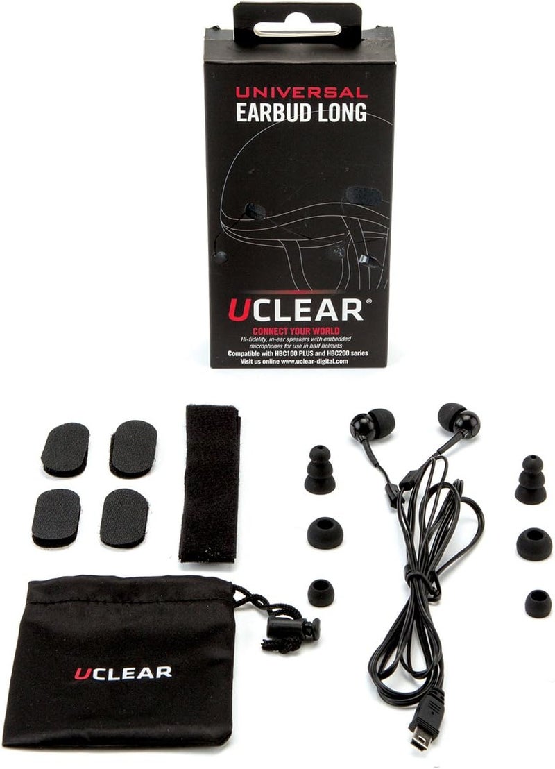 UCLEAR Digital Long Earbuds for Bluetooth Helmet Audio Systems - Image 1