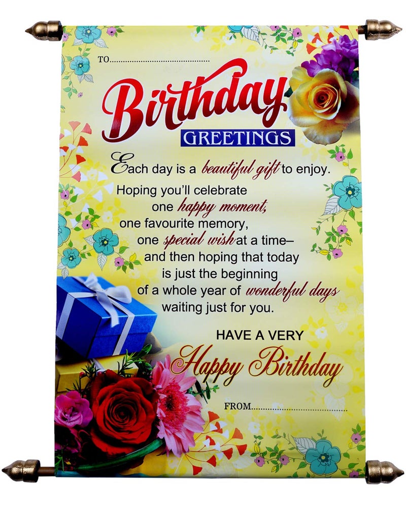 Saugat Traders Happy Birthday Scroll Card for Best Friend Girls Sister Wife Husband Daughter Birthday Greeting Card Gift - Image 1