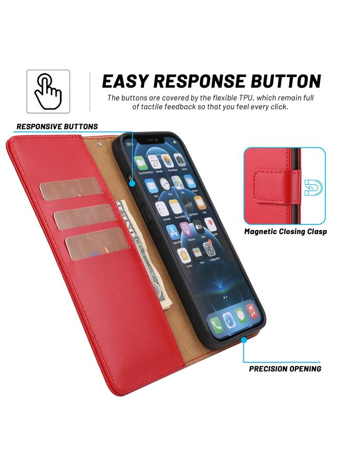 زبون جراب لهاتف iPhone 13 mini مصنوع من جلد البقر الطبيعي المنسوج البسيط - Image 4