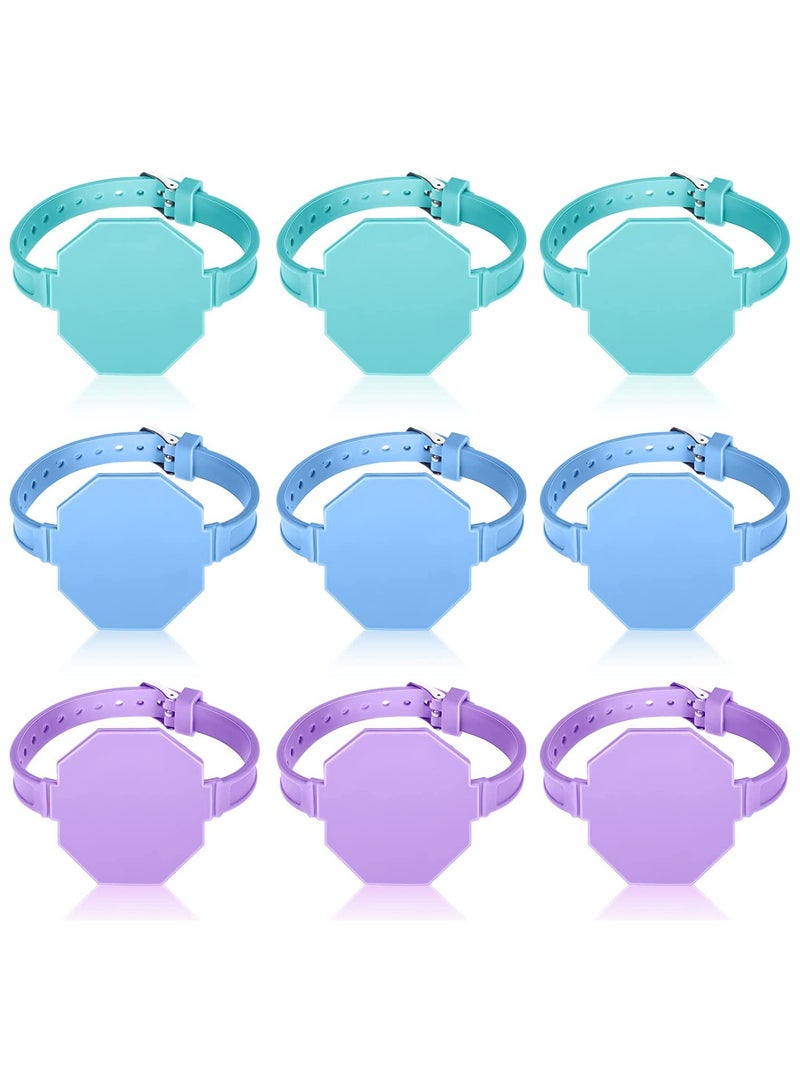 Silicone Memo Wrist Band, Reusable Erasable Notepad in Watch Shape, Wearable to Do List Silicone Notepad Wrist Band for Veterinarian Nurse, Turquoise, Lilac, Blue, 9 Pcs
