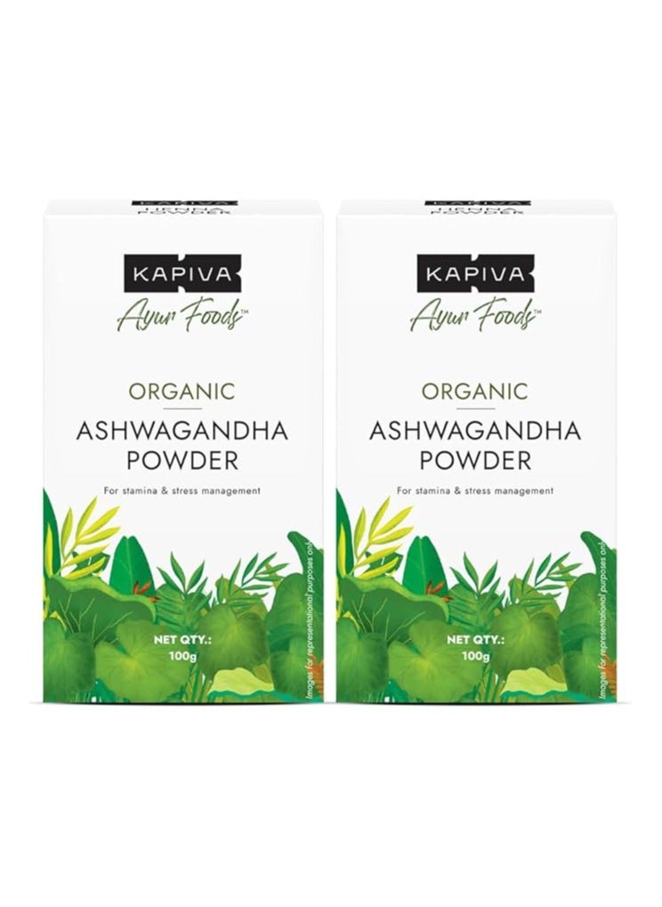 Kapiva Kapiva Kapiva Organic Ashwagandha Powder 100g(Pack of 2) Manages Stress & Improves Stamina  - Image 1