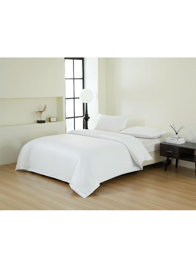 PanaX Pure Cotton Duvet Cover 260X220Cm With 2 Pillow Case 50X100Cm, With 4" Hem (White, King) - Image 1