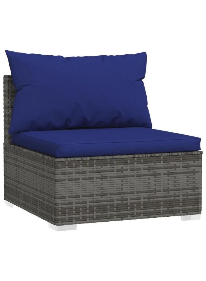 vidaxl vidaXL 5 Piece Garden Lounge Set with Cushions Poly Rattan Grey  - Image 2