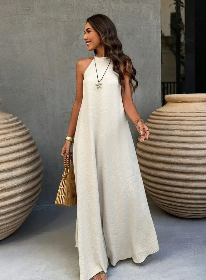 Take Two Beige Sleeveless Maxi A-Line Dress