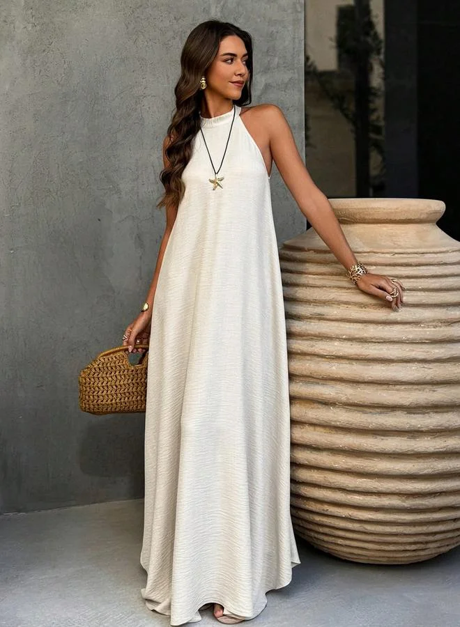 Take Two Beige Sleeveless Maxi A-Line Dress