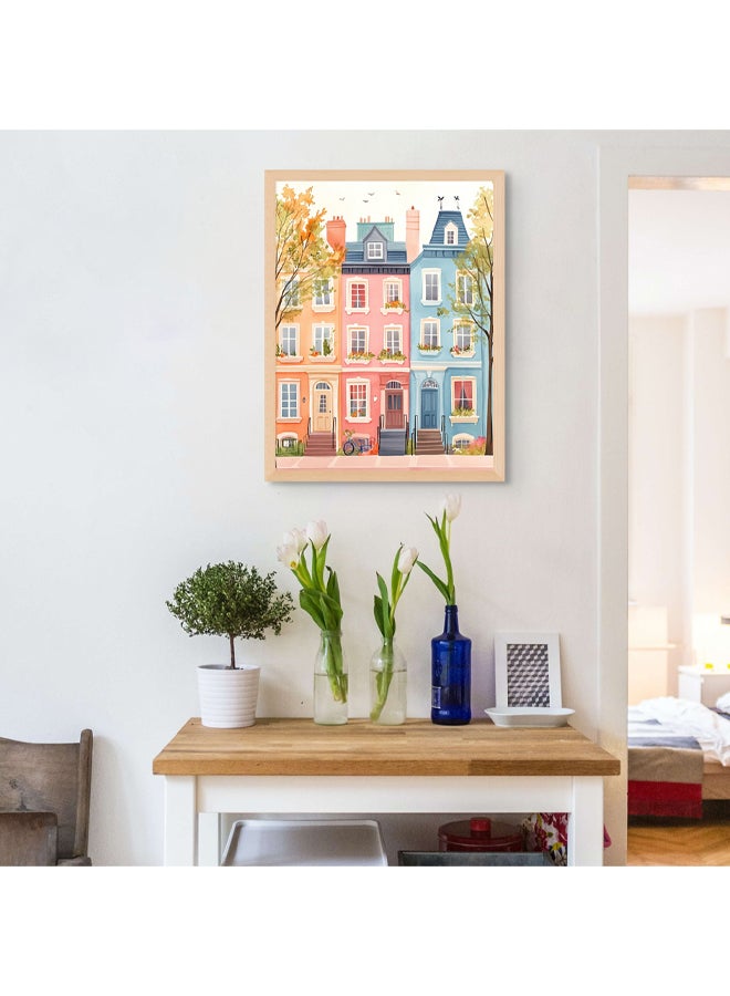 Art Decor Art Decor Framed Fine Art of Colorful House Portrait Fun Whimsical Home Print Wall Décor for Playroom Classroom Nursery Kid Bedroom Children Room Gifting - Image 3