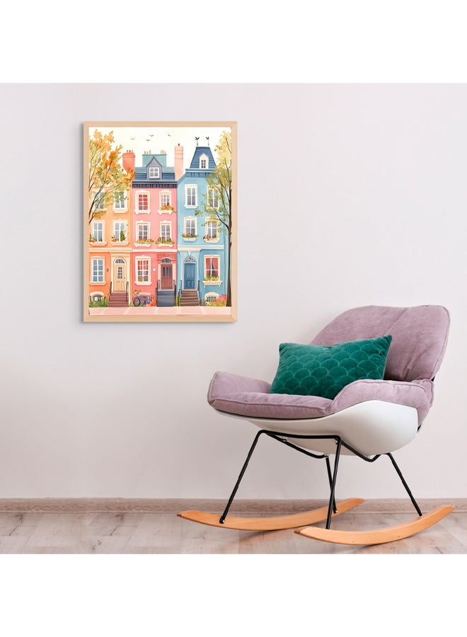 Art Decor Art Decor Framed Fine Art of Colorful House Portrait Fun Whimsical Home Print Wall Décor for Playroom Classroom Nursery Kid Bedroom Children Room Gifting - Image 2