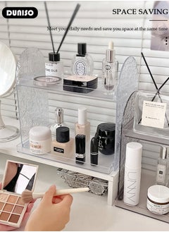 DUNISO 2-Tier Countertop Organizer, Acrylic Bathroom Organizer Countertop Vanity Organizer, Kitchen Spice Counter Organizers, Standing Vanity Tray for Bathroom Organization and Decor  - Image 3