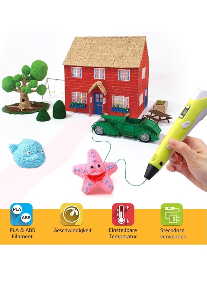 SHOPI 3D Drawing Pen with Display, Adjustable Speed & Temperature, Includes 20 Colorful PLA Filaments (5M Each), Perfect Holiday Gift for Kids and Creative Toys for Artistic Fun  - Image 2