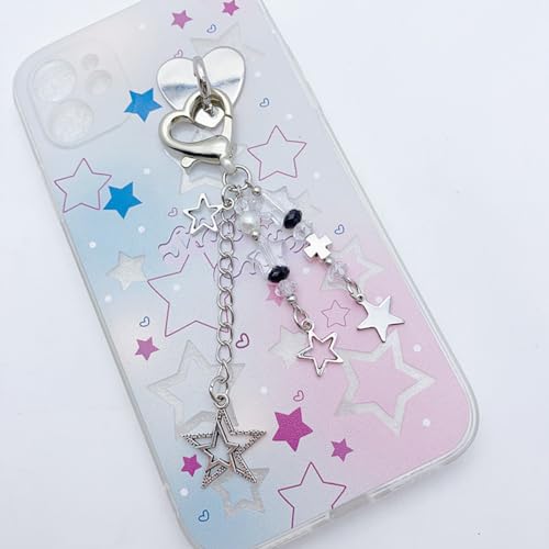 cioatu Cute Keychain Aesthetic Y2K Keychain Accessories Cute Heart Butterfly Strawberry Bear Key Chain for Keys Bags Women Gifts (1PCS Star) - Image 4