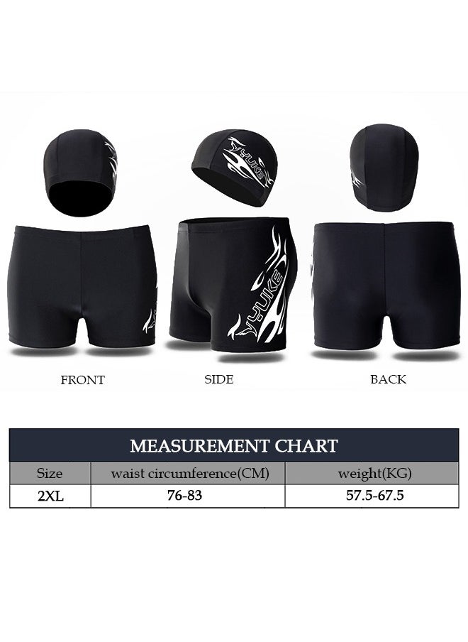 YUKE - 6Pcs Swimming Equipments Set, Included Swim Cap, Swimming Trunks, Swimming Goggles, Nose Clip, Earplugs and Storage Bag, Swimming Suit for Men - Image 1