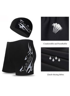 YUKE 6Pcs Swimming Equipments Set, Included Swim Cap, Swimming Trunks, Swimming Goggles, Nose Clip, Earplugs and Storage Bag, Swimming Suit for Men  - Image 3