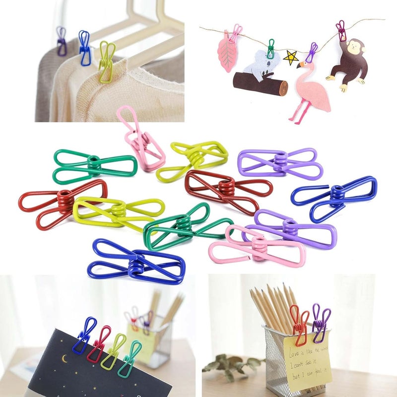 30pcs Chip Clips, 2.2 inch Bag Clips, Small Metal Clothes Pins, Colored - Image 3