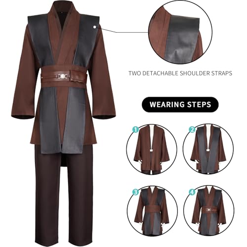 ClSSTEV Tunic Costume Mens Halloween Cosplay Costume Tunic Robe Full Set - Image 2