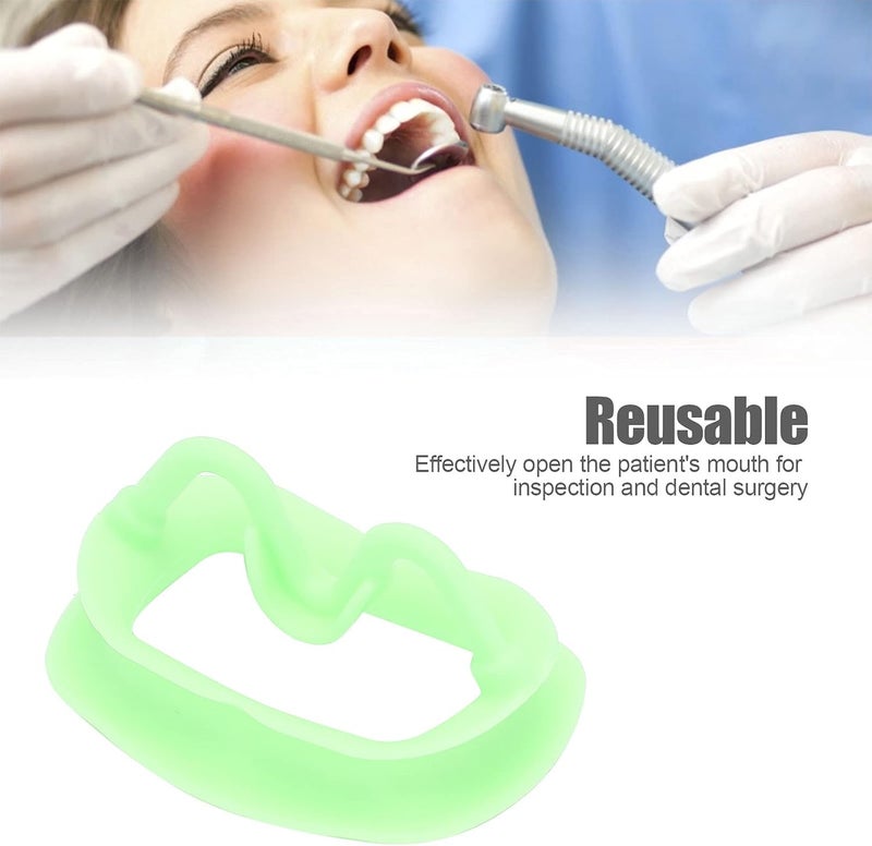 klarako 2pcs Dental Mouth Bite Internal Mouth Opener, Silicone Cheek Retractor Reusable Portable Dental Mouth Opener for Oral Inspection Health(Light Green) - Image 4