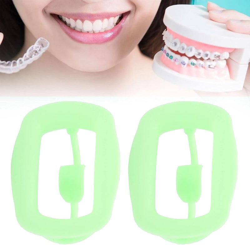 klarako 2pcs Dental Mouth Bite Internal Mouth Opener, Silicone Cheek Retractor Reusable Portable Dental Mouth Opener for Oral Inspection Health(Light Green) - Image 2