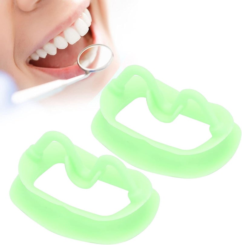 klarako 2pcs Dental Mouth Bite Internal Mouth Opener, Silicone Cheek Retractor Reusable Portable Dental Mouth Opener for Oral Inspection Health(Light Green) - Image 1