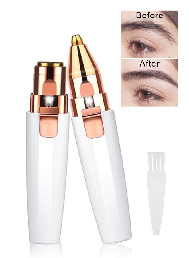 2 in 1 Electric Eyebrow Trimmer and Facial Painless Epilator Hair Removal for Women, USB Rechargeable Face Electric Razor and Trimmer for Ladies Lip, Chin, Arms - Image 1