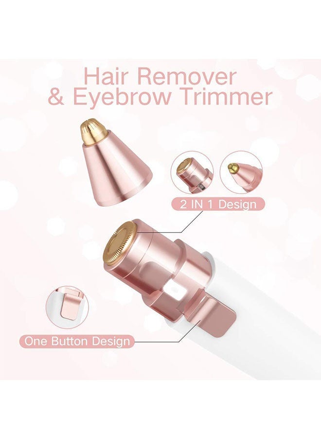 2 in 1 Electric Eyebrow Trimmer and Facial Painless Epilator Hair Removal for Women, USB Rechargeable Face Electric Razor and Trimmer for Ladies Lip, Chin, Arms - Image 5