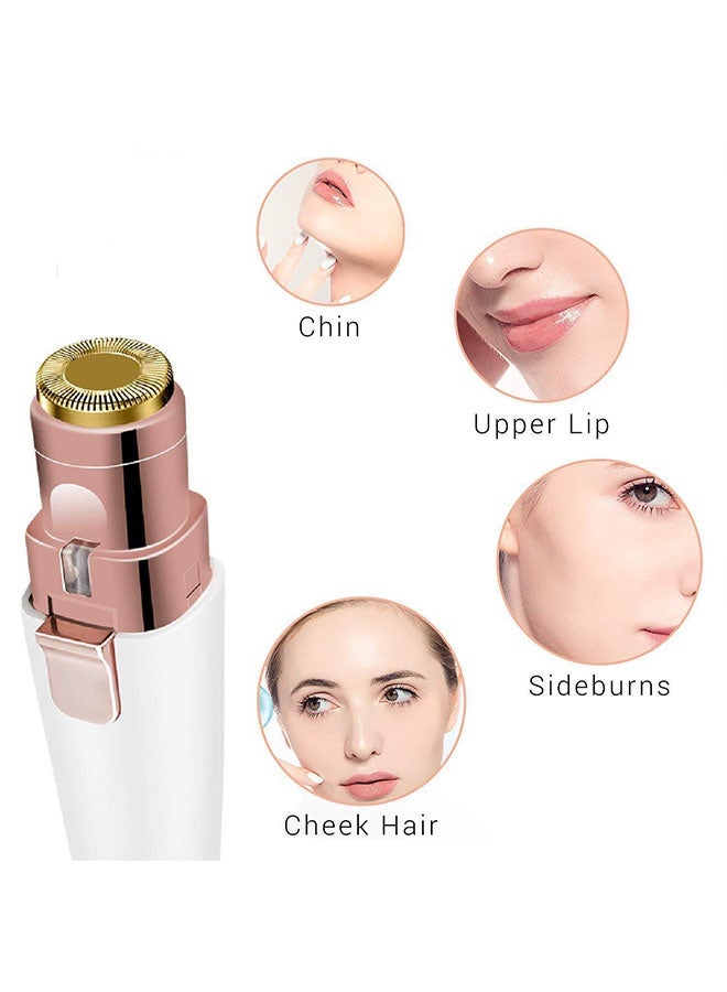 2 in 1 Electric Eyebrow Trimmer and Facial Painless Epilator Hair Removal for Women, USB Rechargeable Face Electric Razor and Trimmer for Ladies Lip, Chin, Arms - Image 4