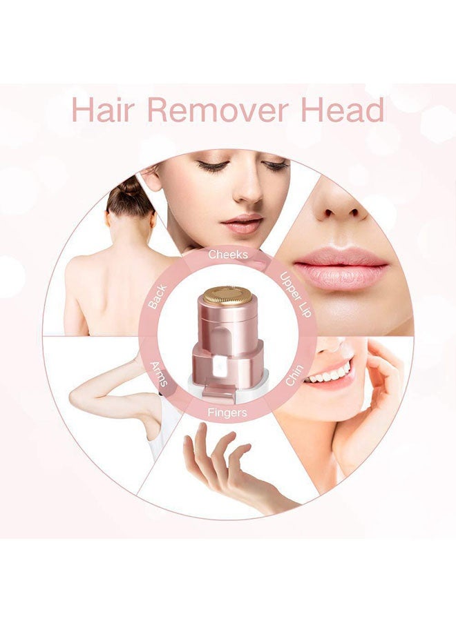 2 in 1 Electric Eyebrow Trimmer and Facial Painless Epilator Hair Removal for Women, USB Rechargeable Face Electric Razor and Trimmer for Ladies Lip, Chin, Arms - Image 3