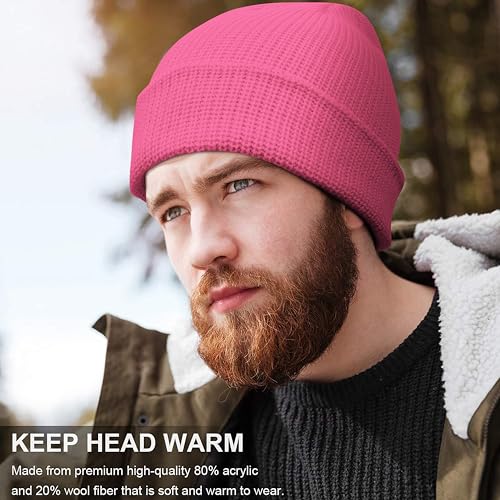 NORTHWIND Winter Cap for Men, Winter Cap for Women, Beanie Cap for Men, Woolen Cap for Man, Woolen Cap for Women, Beanie Cap for Woman, Winter wear (Pink) - Image 3