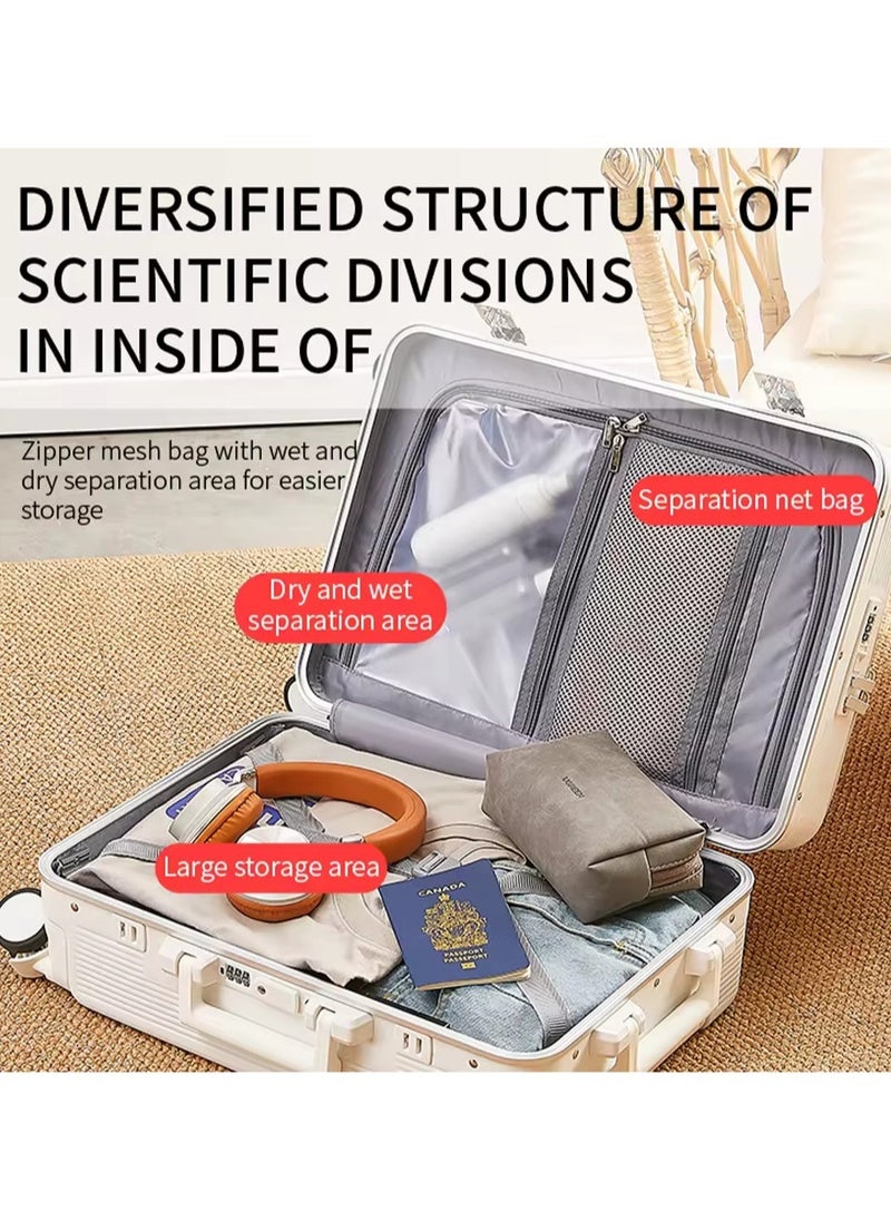 Generic - 20/24 Inch Carry On Luggage Upright Front Opening Suitcase Luggage with Wide Handle Durable PC Hardside Travel Suitcases Rolling Luggage - Image 1