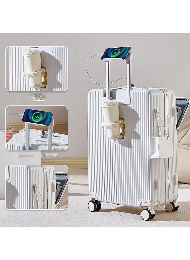 Generic - 20/24 Inch Carry On Luggage Upright Front Opening Suitcase Luggage with Wide Handle Durable PC Hardside Travel Suitcases Rolling Luggage - Image 1
