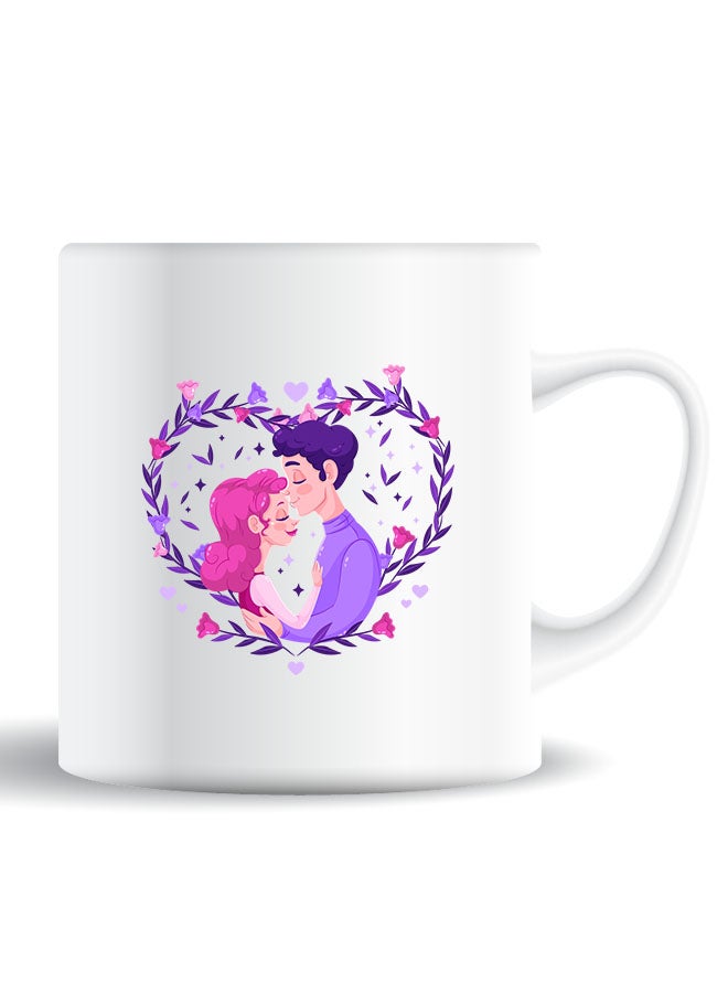 Theodor Premium Quality Two Sided Printed Coffee Mug Tea Cup Lovers Kiss For Home Office, Kids Men Women - Image 1