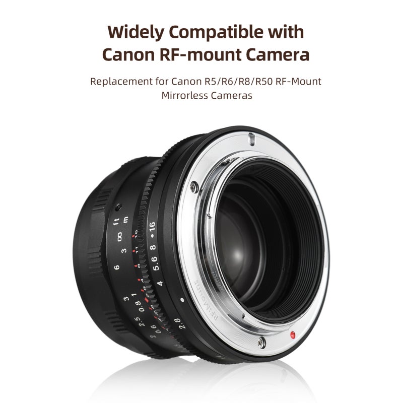 Full-frame Camera Lens: 35mm F1.4 Fixed Lens, Bright Aperture, Manual Focus, Multi-layer Coating - Wide 63.2° Viewing Angle Camera Lens for Full-frame RF-Mount Mirrorless Cameras - Image 3