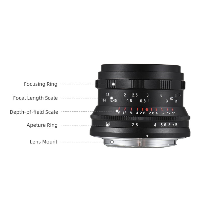 Full-frame Camera Lens: 35mm F1.4 Fixed Lens, Bright Aperture, Manual Focus, Multi-layer Coating - Wide 63.2° Viewing Angle Camera Lens for Full-frame RF-Mount Mirrorless Cameras - Image 2