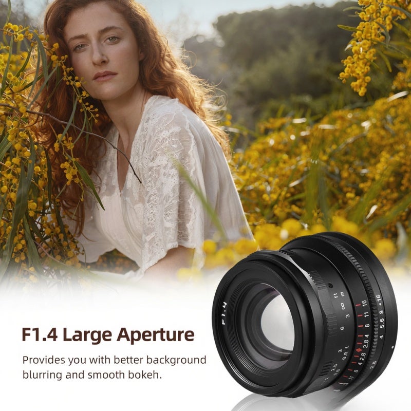 Full-frame Camera Lens: 35mm F1.4 Fixed Lens, Bright Aperture, Manual Focus, Multi-layer Coating - Wide 63.2° Viewing Angle Camera Lens for Full-frame RF-Mount Mirrorless Cameras - Image 5