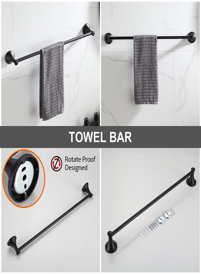 BGL Black Bathroom Hardware Set - 4-Piece Towel Holder Set with 18 or 24 Inch Towel Bar - Image 4