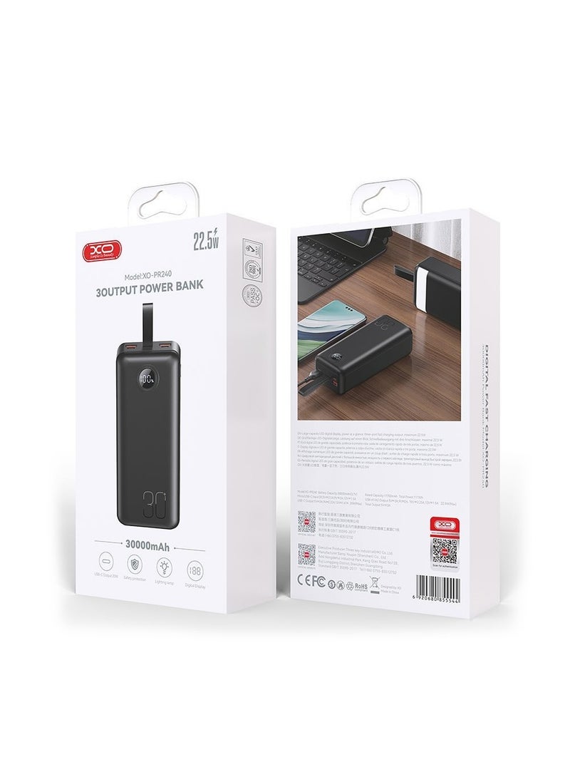 PR240 USB-C 20W/USB-A 22.5W Fully compatible digital display fast charging power bank 30000mAh - pzsku/Z43F31BB7477DD00AB205Z/45/1749321553/e3a2fbe1-ef20-4ac2-9e0a-8d57cc840f1f