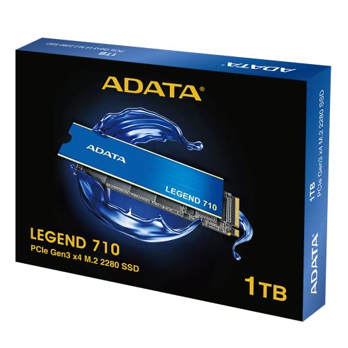 ADATA SSD Legend 710 M.2 1TB PCIe Gen3 x4 M.2 2280 Solid State Drive, Design for Creator Gaming, Read Speed up to 2,400 MB/s, 3D NAND, LDPC, AES 256-bit Encryption - Image 2