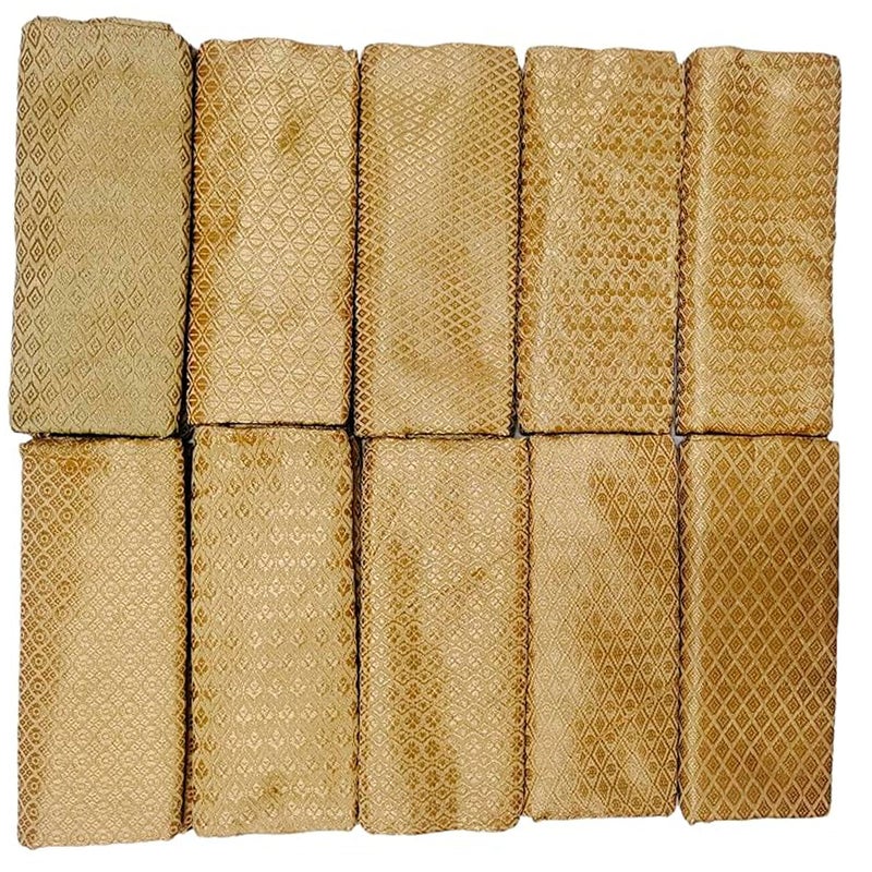 Zuvim South-Silk Unstitched Blouse Piece Material for Women, Combo of 10 (1 meter each) (110x80cms) (Golden) - Image 5
