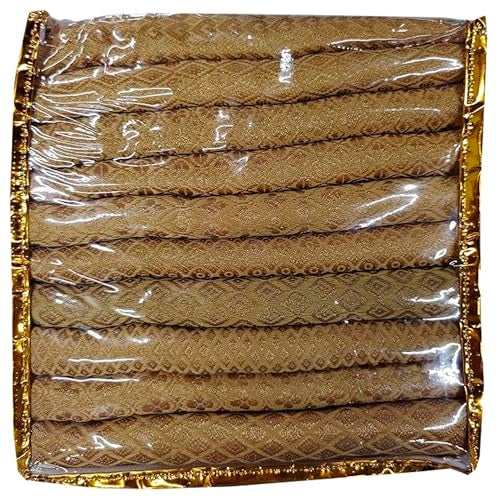 Zuvim South-Silk Unstitched Blouse Piece Material for Women, Combo of 10 (1 meter each) (110x80cms) (Golden) - Image 2