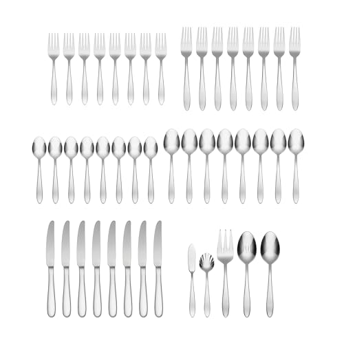 Oneida B336045A Mooncrest 45-Piece Flatware Set, Service for 8,Silver,45 Piece - Image 2