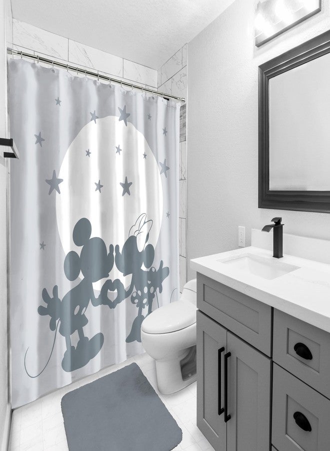 Jay Franco Disney Mickey Mouse and Minnie Mouse Shower Curtain - Licensed Bathroom Décor for Kids or Teens - 70 x 72 Inch Washable Fabric Curtain - Image 3