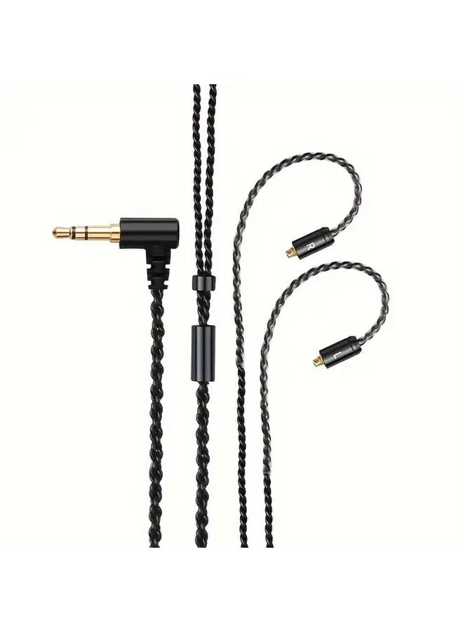 3 5mm Elbow to MMCX Hi Fi Stereo Jack Cable 1 2m 47 24inch Male to Male - Image 1