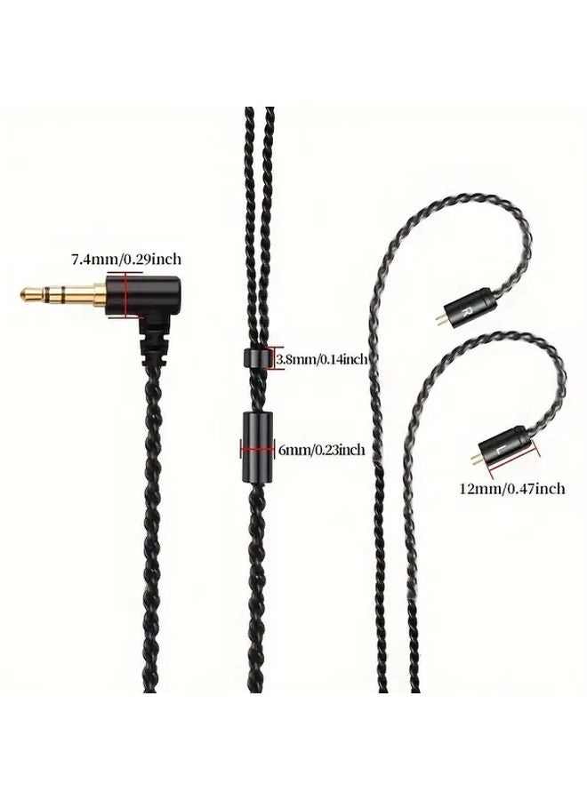 3 5mm Elbow to MMCX Hi Fi Stereo Jack Cable 1 2m 47 24inch Male to Male - Image 3