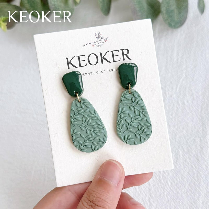 KEOKER Polymer Clay Texture Roller - Great for Making Earrings, Like Texture Sheets, Works with Clay Cutters (Olive Leaves) - Image 3