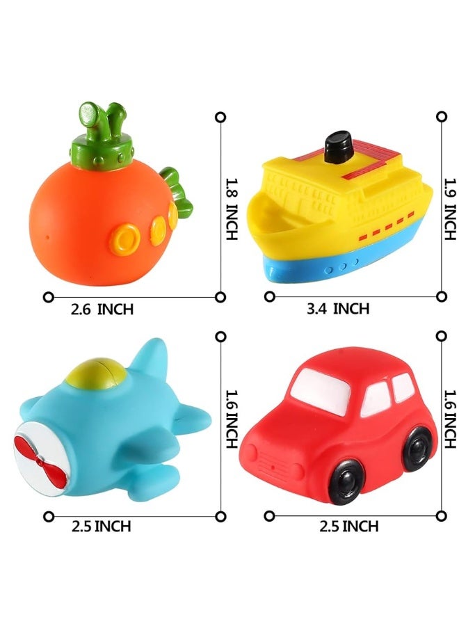 CHIMAGER 6 packs No Hole Boat Bath Toy Set, Light up Changing Color in Water, Floating Rubber Bathtub Toys for Baby Toddler Infant Boy Girl Kid Play, Led Growing Pal in Shower Bathroom Tub or swimming pool - Image 2