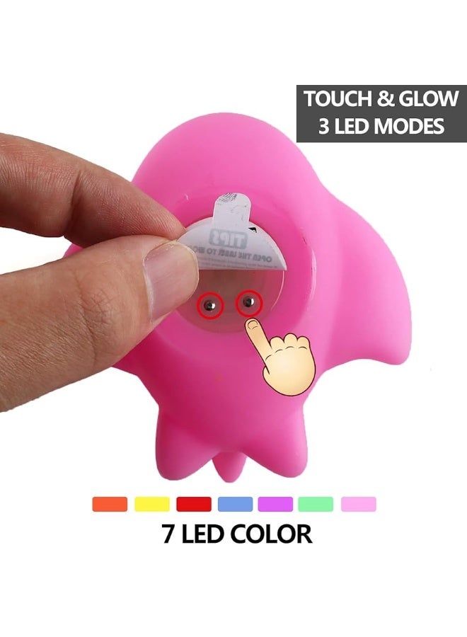CHIMAGER 6 packs No Hole Boat Bath Toy Set, Light up Changing Color in Water, Floating Rubber Bathtub Toys for Baby Toddler Infant Boy Girl Kid Play, Led Growing Pal in Shower Bathroom Tub or swimming pool - Image 5