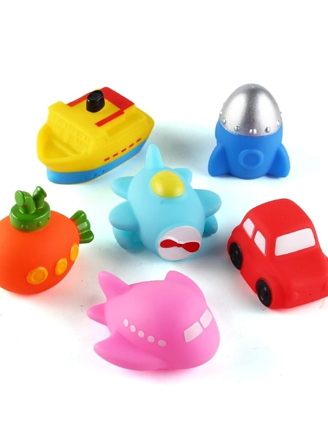 CHIMAGER 6 packs No Hole Boat Bath Toy Set, Light up Changing Color in Water, Floating Rubber Bathtub Toys for Baby Toddler Infant Boy Girl Kid Play, Led Growing Pal in Shower Bathroom Tub or swimming pool - Image 4