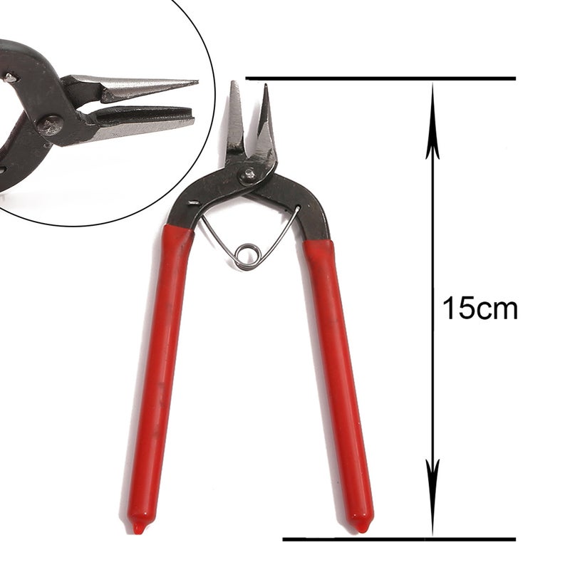 Handmade DIY Tool Pliers Multifunctional Punching Pliers Jewelry Toothless Pointed Nose Pliers Oblique Wire Cutting Pliers Hardware Tools #6 Red Handle Long Handle Needle Tongs 1 pc/Pack 